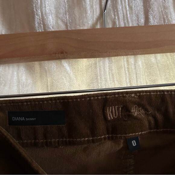 Kut from the Kloth Diana Stretch Skinny Corduroy Pants Brown NEW Size 0 - Picture 4 of 8